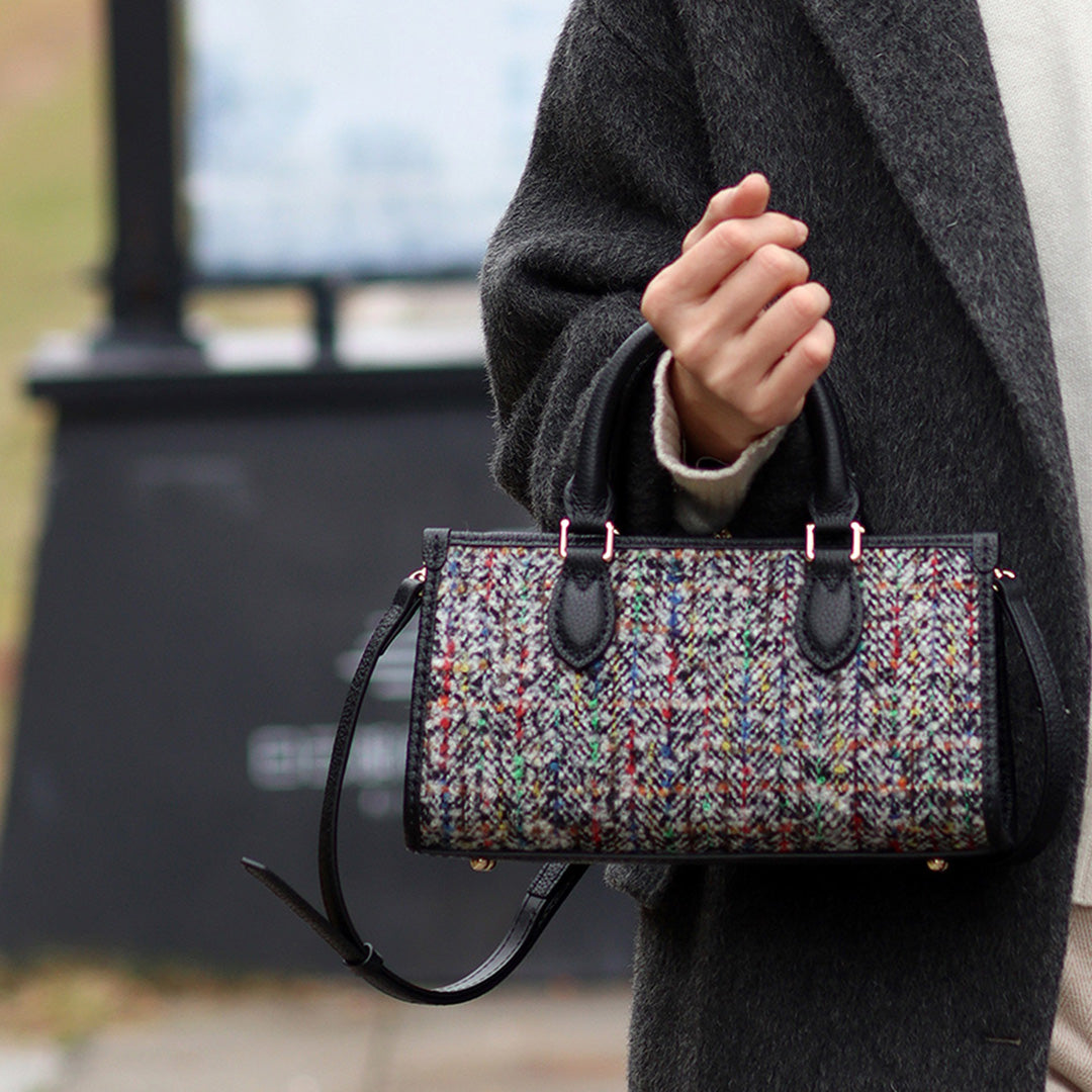 FingerArt Leather Horizontal Mini Tote Bag DIY Kit, Leather and Fabric Combination