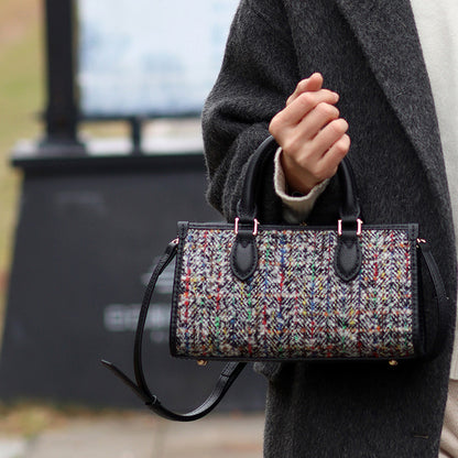 FingerArt Leather Horizontal Mini Tote Bag DIY Kit, Leather and Fabric Combination