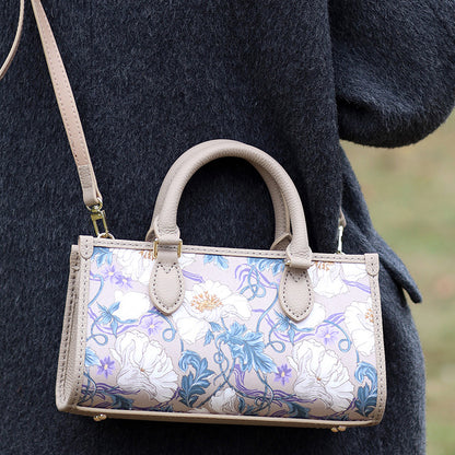 FingerArt Leather Horizontal Mini Tote Bag DIY Kit, Leather and Fabric Combination