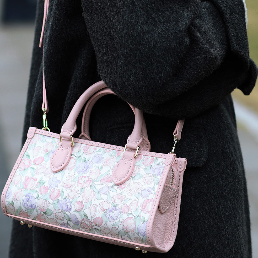 FingerArt Leather Horizontal Mini Tote Bag DIY Kit, Leather and Fabric Combination