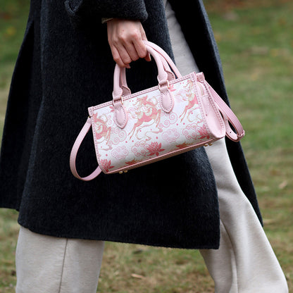 FingerArt Leather Horizontal Mini Tote Bag DIY Kit, Leather and Fabric Combination