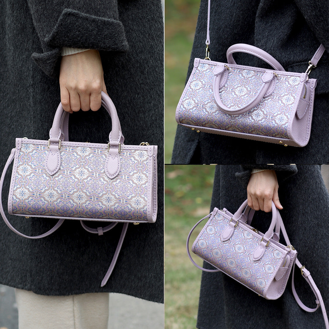 FingerArt Leather Horizontal Mini Tote Bag DIY Kit, Leather and Fabric Combination