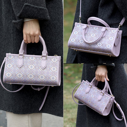 FingerArt Leather Horizontal Mini Tote Bag DIY Kit, Leather and Fabric Combination