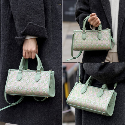 FingerArt Leather Horizontal Mini Tote Bag DIY Kit, Leather and Fabric Combination