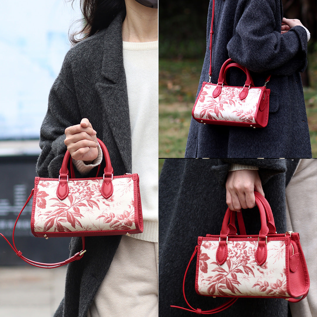 FingerArt Leather Horizontal Mini Tote Bag DIY Kit, Leather and Fabric Combination