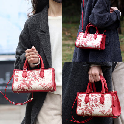 FingerArt Leather Horizontal Mini Tote Bag DIY Kit, Leather and Fabric Combination