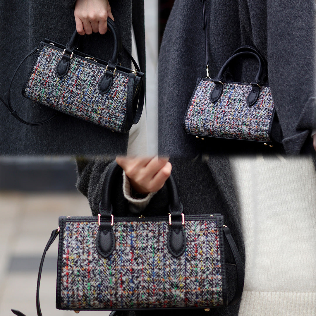 FingerArt Leather Horizontal Mini Tote Bag DIY Kit, Leather and Fabric Combination