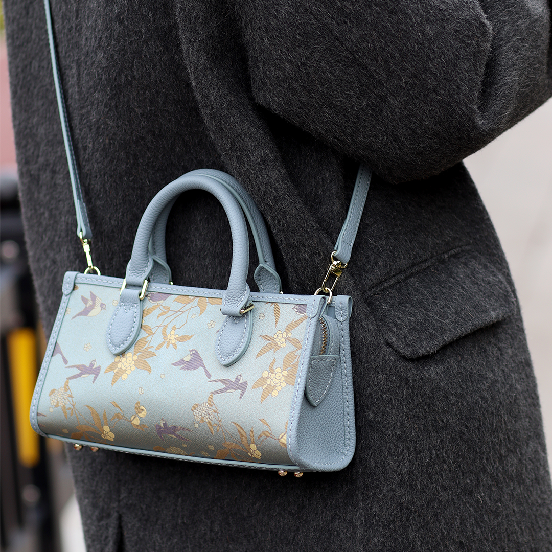 FingerArt Leather Horizontal Mini Tote Bag DIY Kit, Leather and Fabric Combination