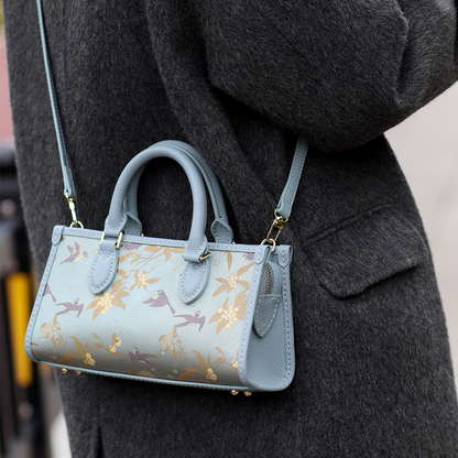 FingerArt Leather Horizontal Mini Tote Bag DIY Kit, Leather and Fabric Combination