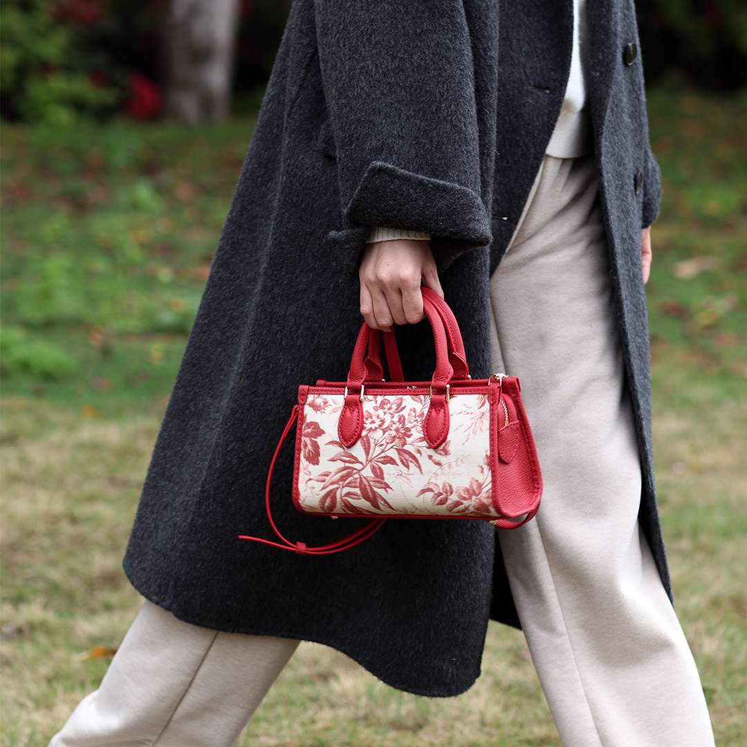 FingerArt Leather Horizontal Mini Tote Bag DIY Kit, Leather and Fabric Combination