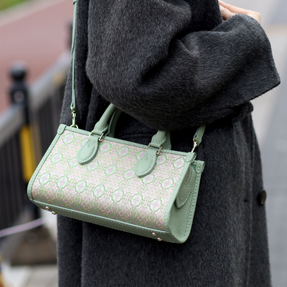 FingerArt Leather Horizontal Mini Tote Bag DIY Kit, Leather and Fabric Combination