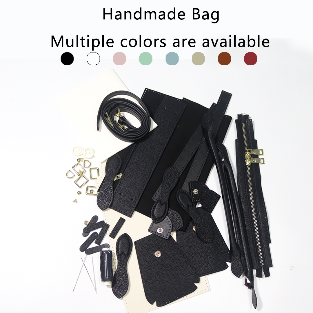 FingerArt Leather Horizontal Mini Tote Bag DIY Kit, Leather and Fabric Combination