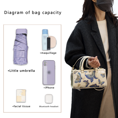 FingerArt Leather Horizontal Mini Tote Bag DIY Kit, Leather and Fabric Combination