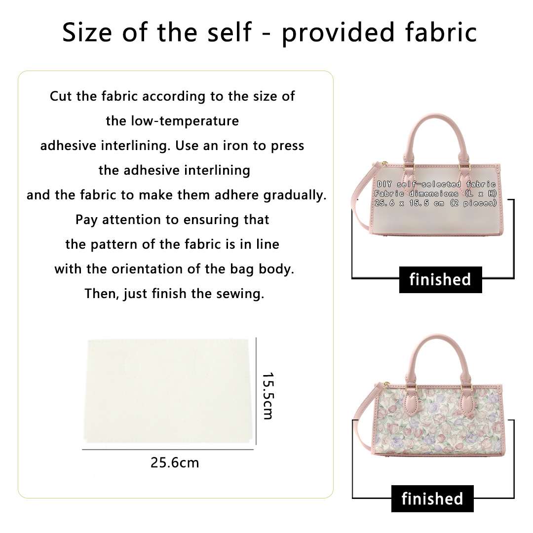 FingerArt Leather Horizontal Mini Tote Bag DIY Kit, Leather and Fabric Combination