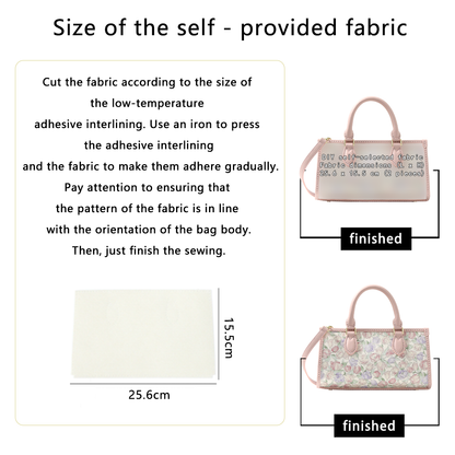 FingerArt Leather Horizontal Mini Tote Bag DIY Kit, Leather and Fabric Combination