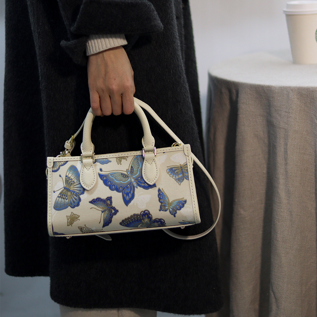 FingerArt Leather Horizontal Mini Tote Bag DIY Kit, Leather and Fabric Combination