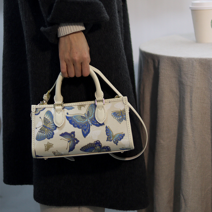 FingerArt Leather Horizontal Mini Tote Bag DIY Kit, Leather and Fabric Combination