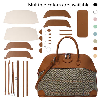 Fingerart Leather DIY Kit – Large Clamshell Laptop Bag | Leather & Fabric Hand-Sewn Material Set