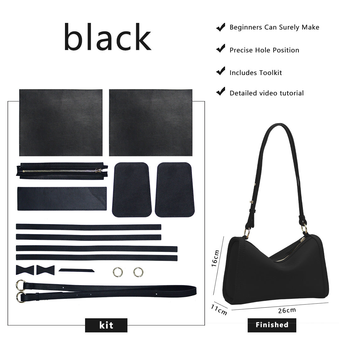 Fingerart Leather Top Grain Leather Large Pillow Bag DIY Kit