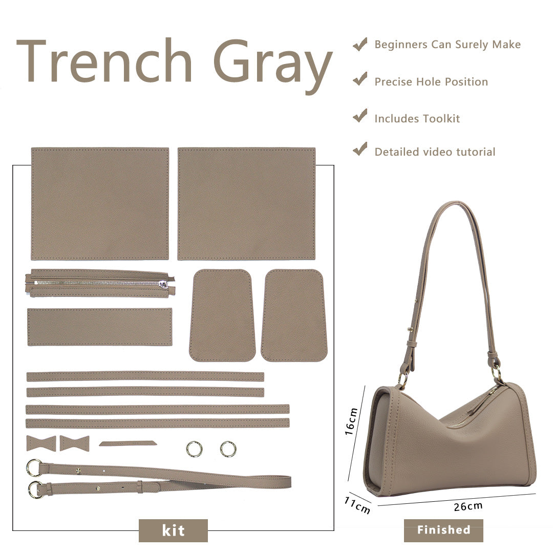 Fingerart Leather Top Grain Leather Large Pillow Bag DIY Kit