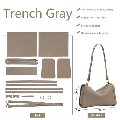 Fingerart Leather Top Grain Leather Large Pillow Bag DIY Kit