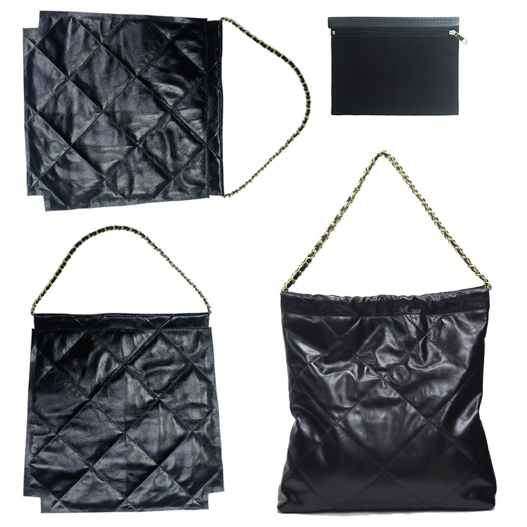 FingerArt Leather Top Grain Leather Large Capacity Trash Bag Shoulder Bag DIY Kit