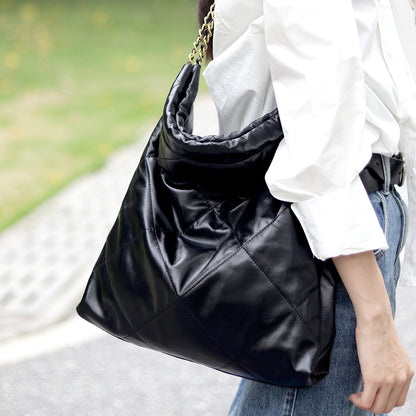 FingerArt Leather Top Grain Leather Large Capacity Trash Bag Shoulder Bag DIY Kit