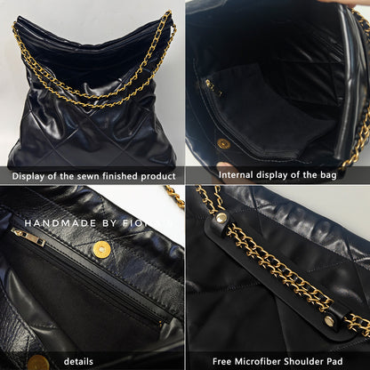 FingerArt Leather Top Grain Leather Large Capacity Trash Bag Shoulder Bag DIY Kit