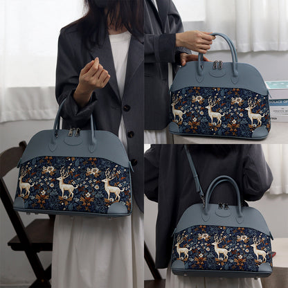 Fingerart Leather DIY Kit – Large Clamshell Laptop Bag | Leather & Fabric Hand-Sewn Material Set