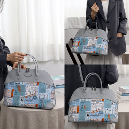 Fingerart Leather DIY Kit – Large Clamshell Laptop Bag | Leather & Fabric Hand-Sewn Material Set