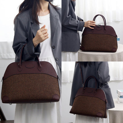 Fingerart Leather DIY Kit – Large Clamshell Laptop Bag | Leather & Fabric Hand-Sewn Material Set