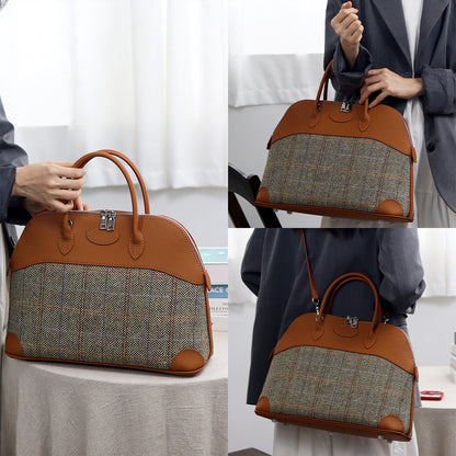 Fingerart Leather DIY Kit – Large Clamshell Laptop Bag | Leather & Fabric Hand-Sewn Material Set