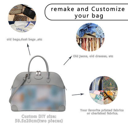 Fingerart Leather DIY Kit – Large Clamshell Laptop Bag | Leather & Fabric Hand-Sewn Material Set