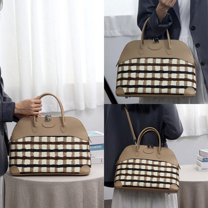 Fingerart Leather DIY Kit – Large Clamshell Laptop Bag | Leather & Fabric Hand-Sewn Material Set