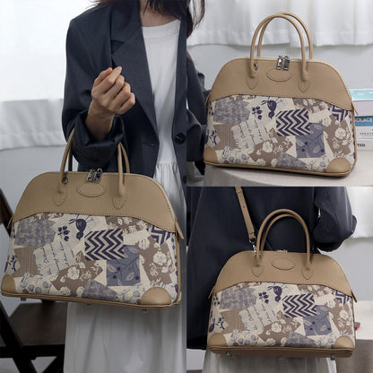 Fingerart Leather DIY Kit – Large Clamshell Laptop Bag | Leather & Fabric Hand-Sewn Material Set