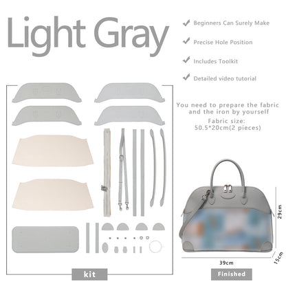 Fingerart Leather DIY Kit – Large Clamshell Laptop Bag | Leather & Fabric Hand-Sewn Material Set