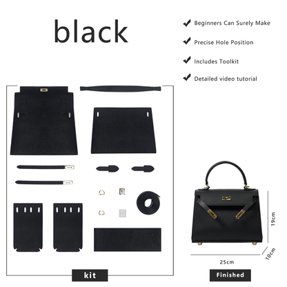 FingerArt Leather Larger Kelly Bag Full Leather DIY Kit