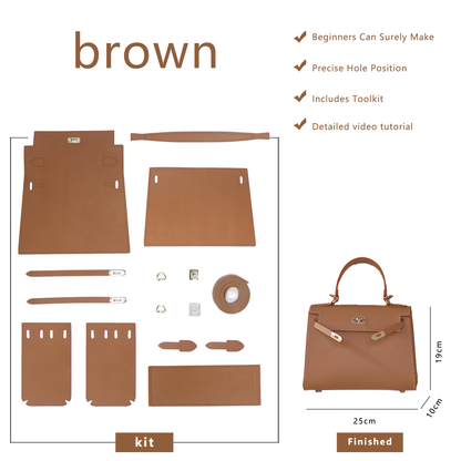 FingerArt Leather Larger Kelly Bag Full Leather DIY Kit