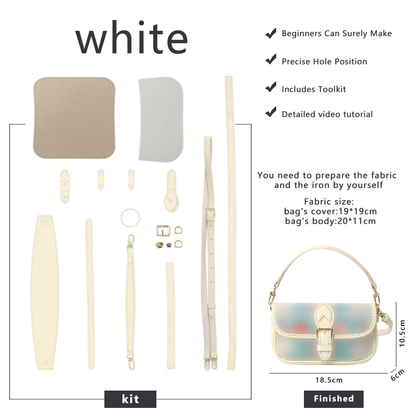 FingerArt Leather Mini Baguette BagDlY Kit, Leather and FabricCombination