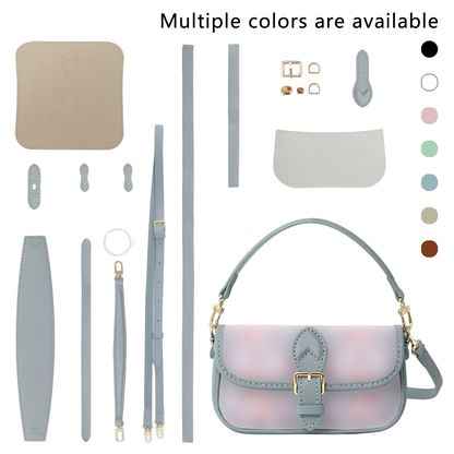 FingerArt Leather Mini Baguette BagDlY Kit, Leather and FabricCombination