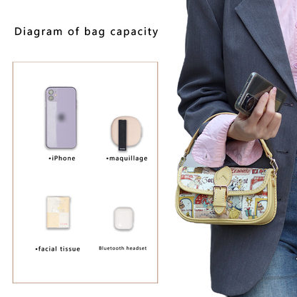 FingerArt Leather Mini Baguette BagDlY Kit, Leather and FabricCombination