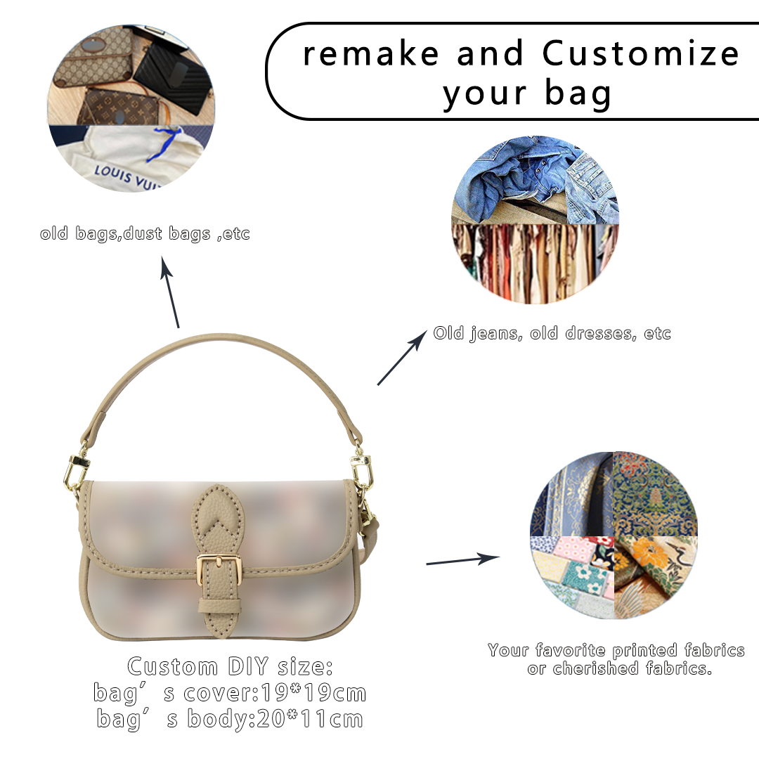 FingerArt Leather Mini Baguette BagDlY Kit, Leather and FabricCombination