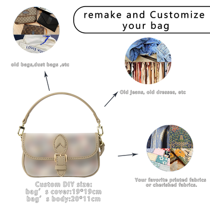 FingerArt Leather Mini Baguette BagDlY Kit, Leather and FabricCombination