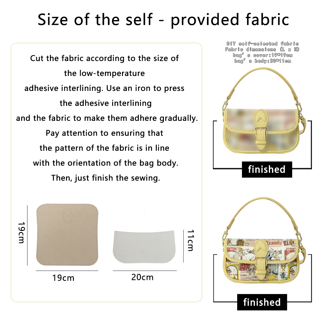 FingerArt Leather Mini Baguette BagDlY Kit, Leather and FabricCombination