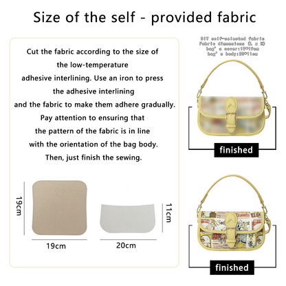 FingerArt Leather Mini Baguette BagDlY Kit, Leather and FabricCombination