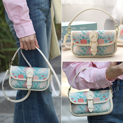 FingerArt Leather Mini Baguette BagDlY Kit, Leather and FabricCombination