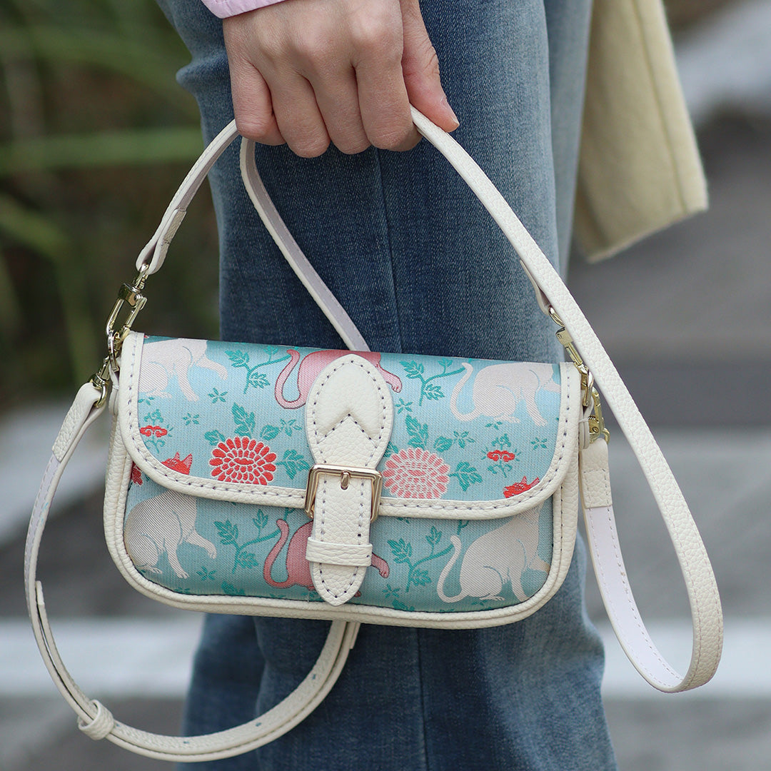 FingerArt Leather Mini Baguette BagDlY Kit, Leather and FabricCombination