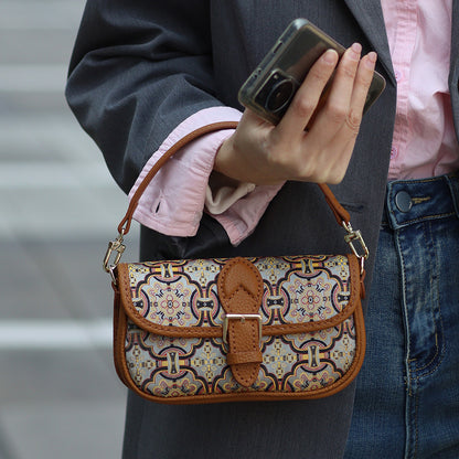 FingerArt Leather Mini Baguette BagDlY Kit, Leather and FabricCombination