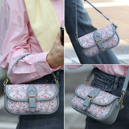 FingerArt Leather Mini Baguette BagDlY Kit, Leather and FabricCombination