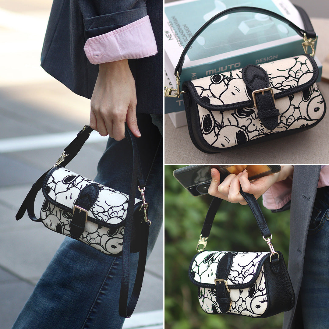 FingerArt Leather Mini Baguette BagDlY Kit, Leather and FabricCombination